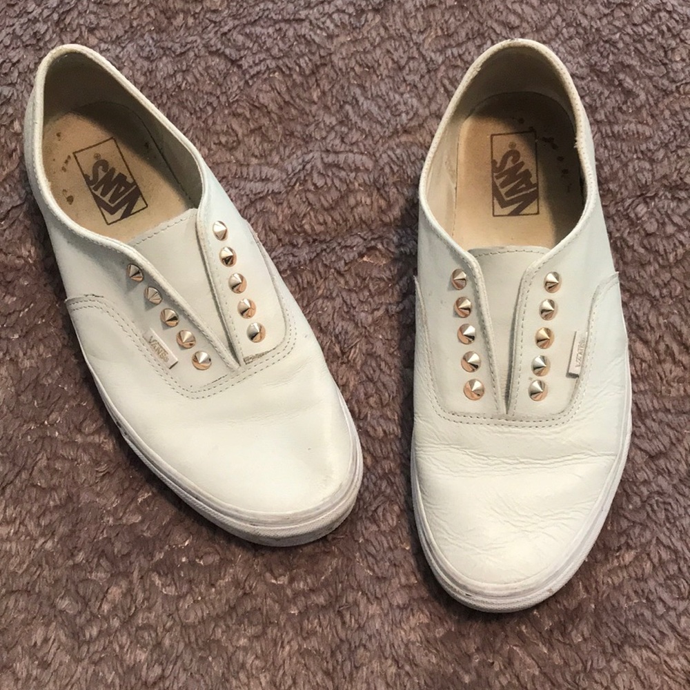 White leather Vans